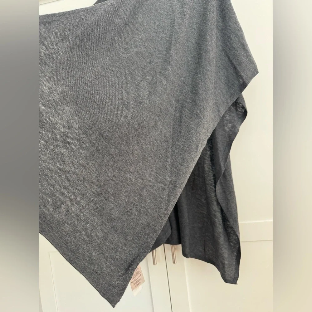 NWT LOFT Charcoal Gray Draped Wrap/Shawl size M/L